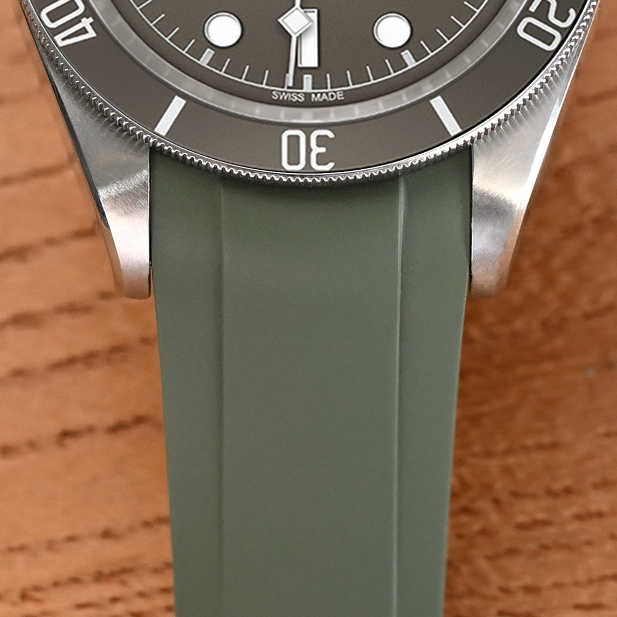 20mm FKM31 Military Green Rubber Quick Release Watch Band for TUD BB58 Strapcode watch bands