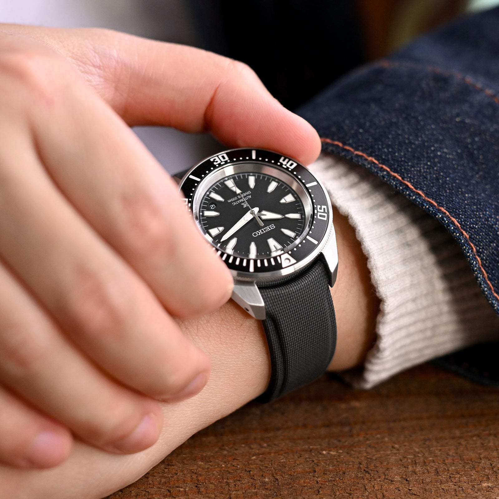 Seiko Prospex SRPL13 Mini Samurai Black Strapcode watch bands