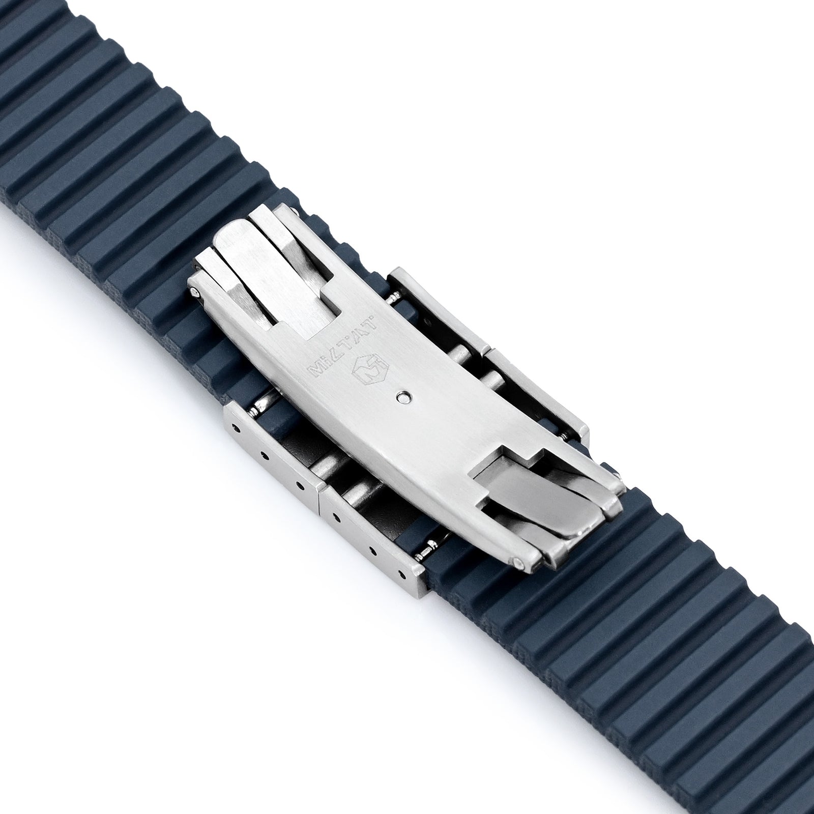 FKM40 Navy Blue Quick Release Butterfly Deployment FKM Rubber Watch Band, Strapcode watch bands