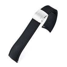 FKM41 Black Quick Release Butterfly Deployment FKM Rubber Watch Band, 18mm to 22mm and 24mm Strapcode watch bands