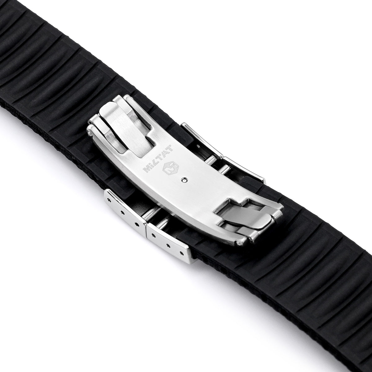 FKM41 Black Quick Release Butterfly Deployment FKM Rubber Watch Band, 18mm to 22mm and 24mm Strapcode watch bands