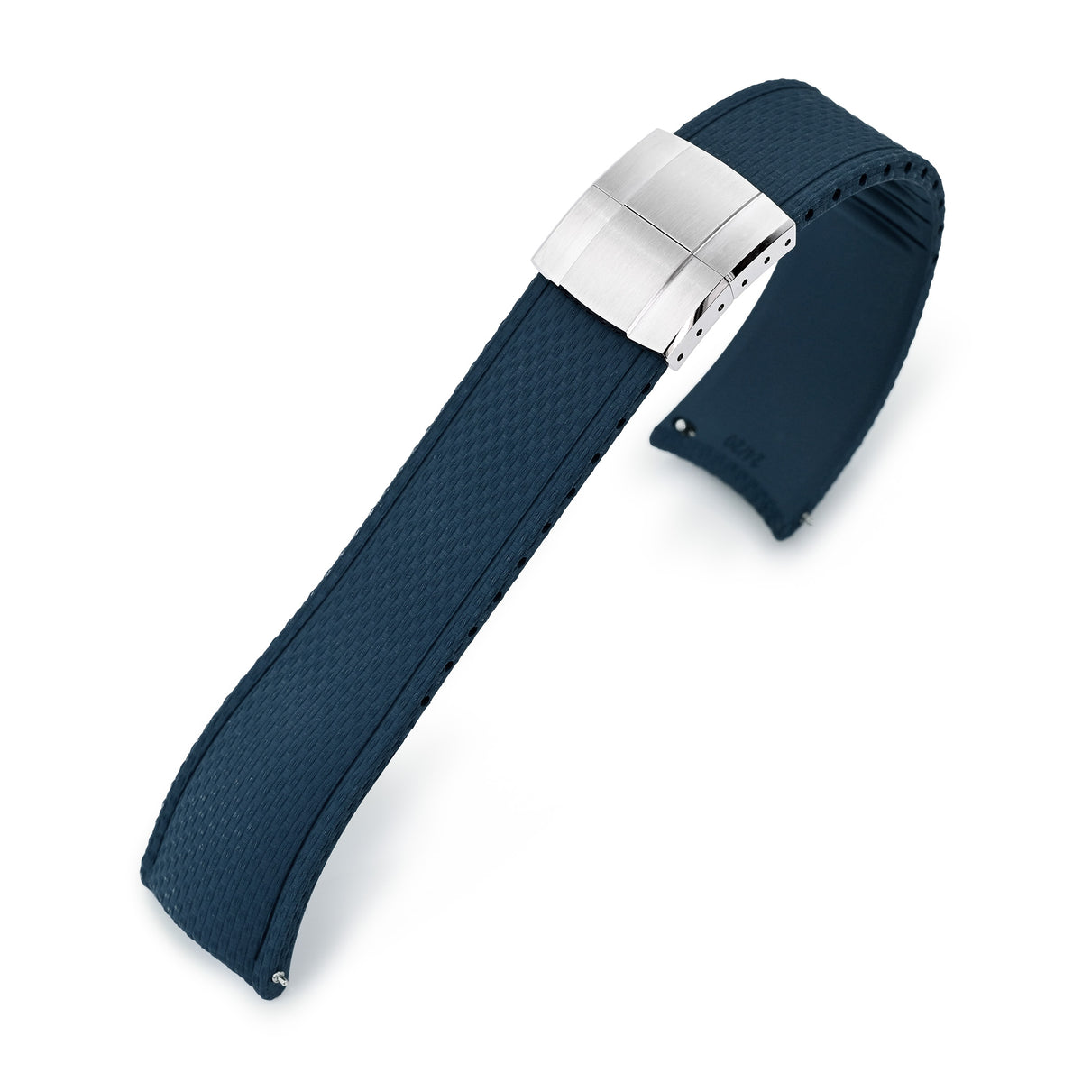 FKM41 Navy Blue Quick Release Butterfly Deployment FKM Rubber Watch Band, 20mm to 22mm and 24mm Strapcode watch bands