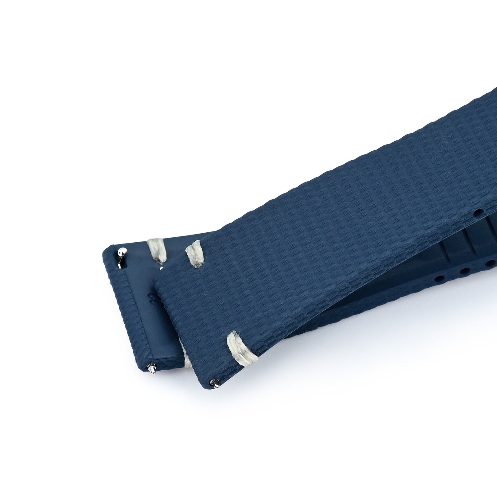 FKM42 Navy Blue Quick Release Butterfly Deployment FKM Rubber Watch Band, 20mm or 22mm Strapcode watch bands