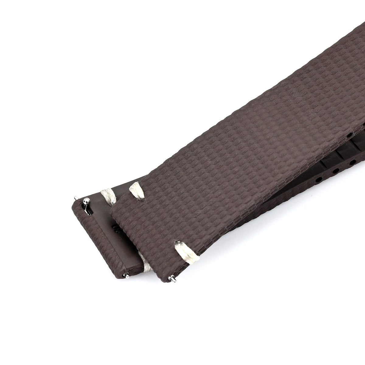 FKM42 Dark Brown Quick Release Butterfly Deployment FKM Rubber Watch Band, 20mm Strapcode watch bands
