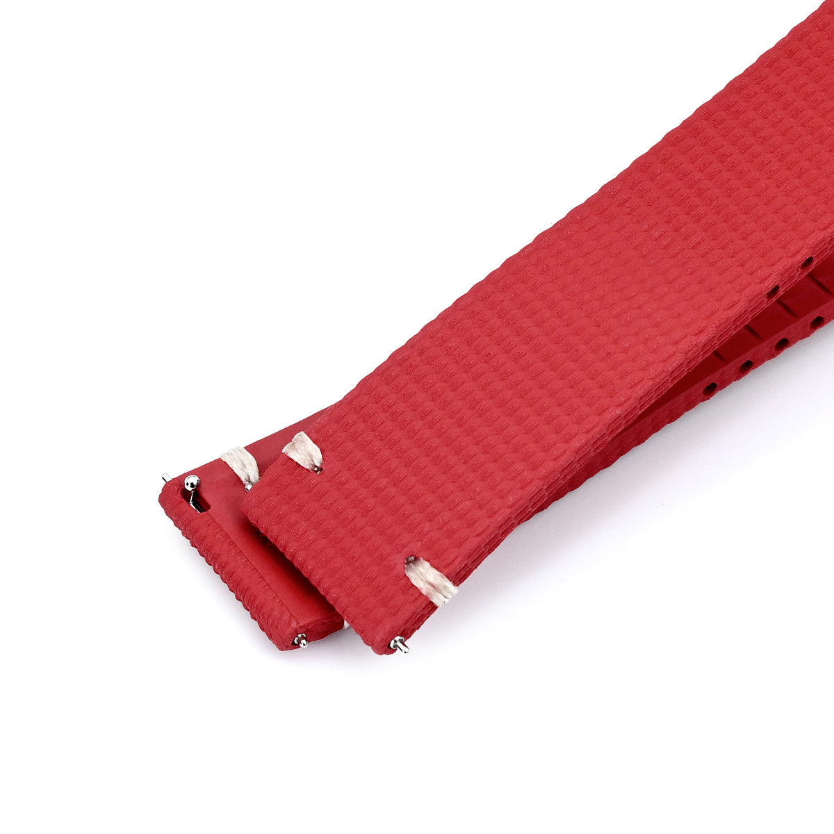 FKM42 Red Quick Release Butterfly Deployment FKM Rubber Watch Band, 20mm Strapcode watch bands
