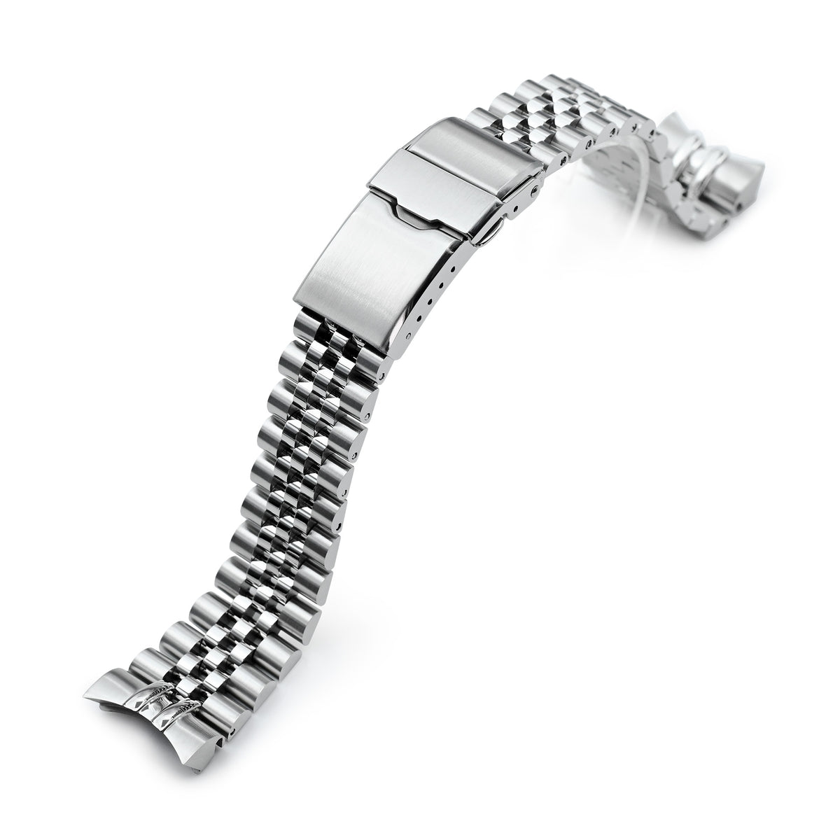20mm Super-JUB II Uhrenarmband für Orient Mako 40, 316L Edelstahl gebürstet, Baton-Taucherfaltschließe