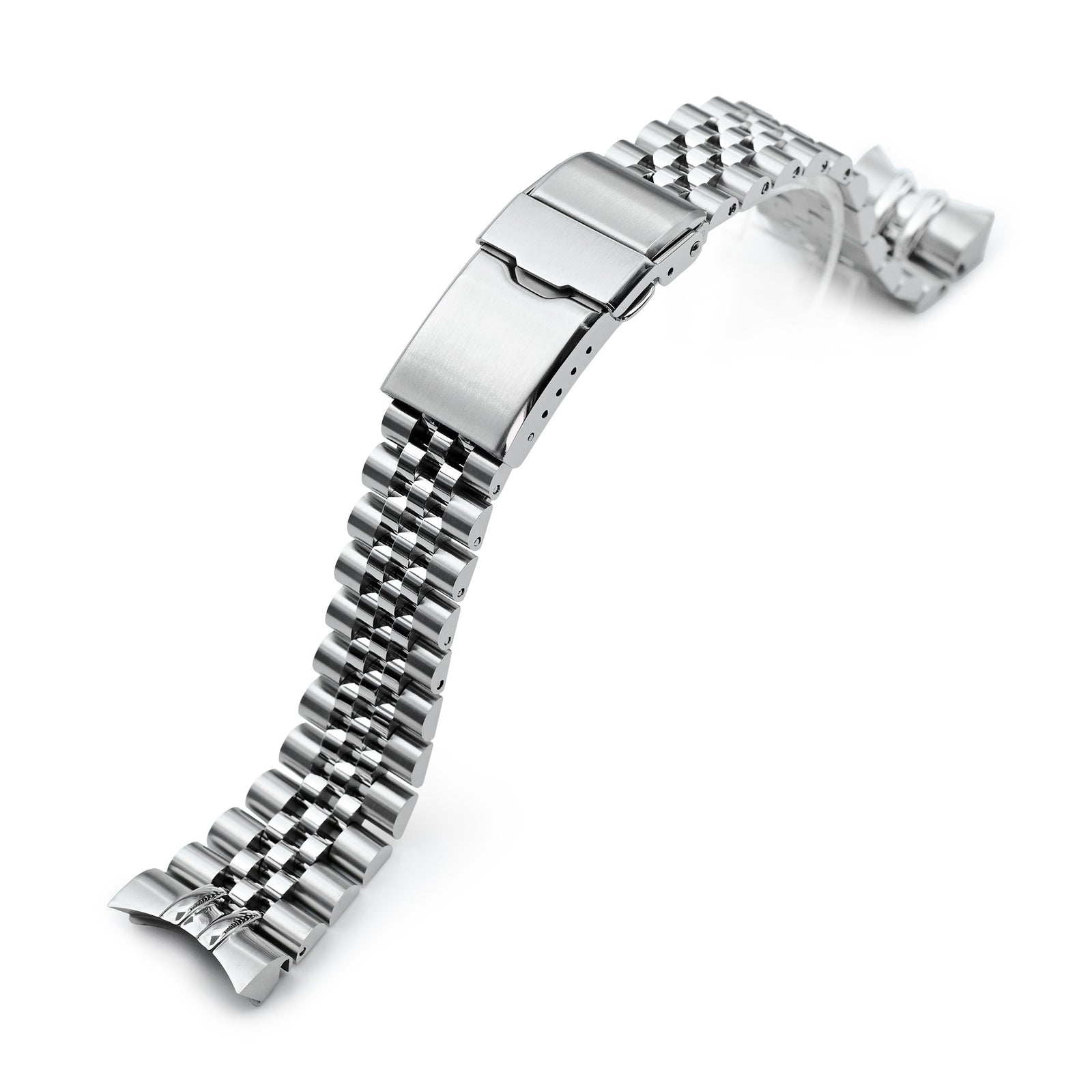 20mm Super-JUB II Uhrenarmband für Orient Mako 40, 316L Edelstahl gebürstet, Baton-Taucherfaltschließe