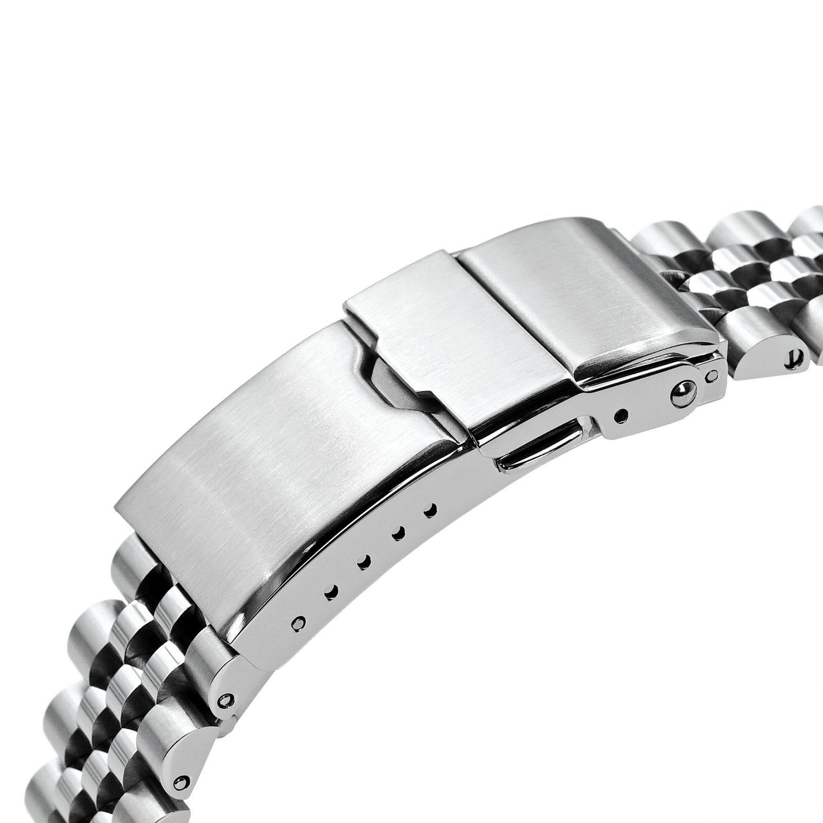 20mm Super-JUB II Uhrenarmband für Orient Mako 40, 316L Edelstahl gebürstet, Baton-Taucherfaltschließe