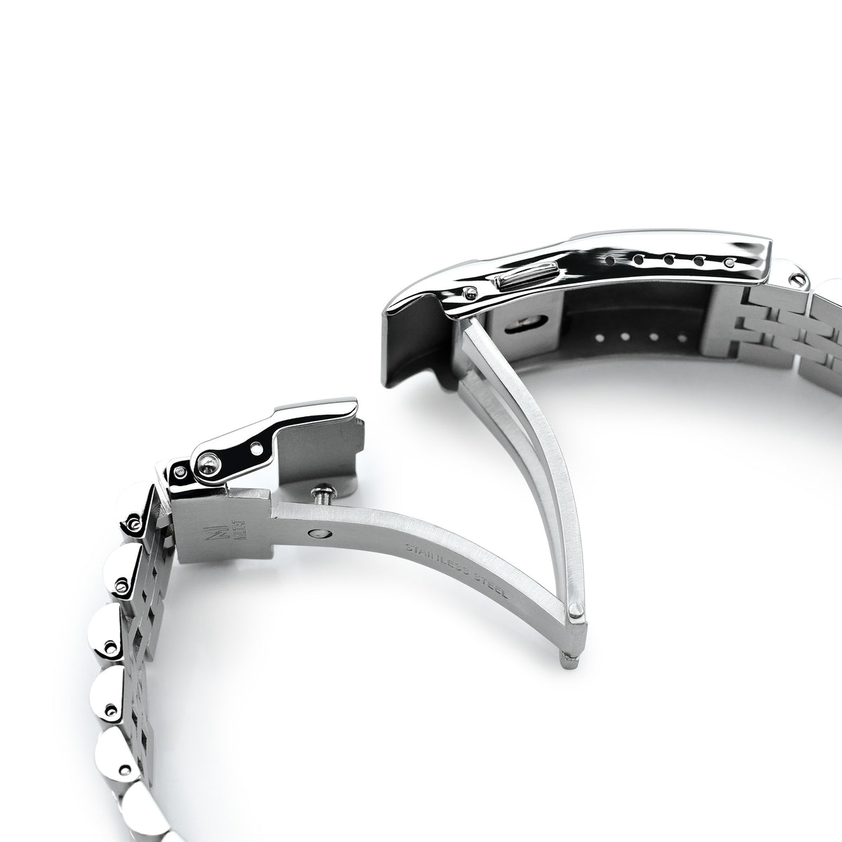Bracelet Super-JUB II 20mm pour Orient Mako 40, acier inoxydable 316L brossé, fermoir de plongeur baton