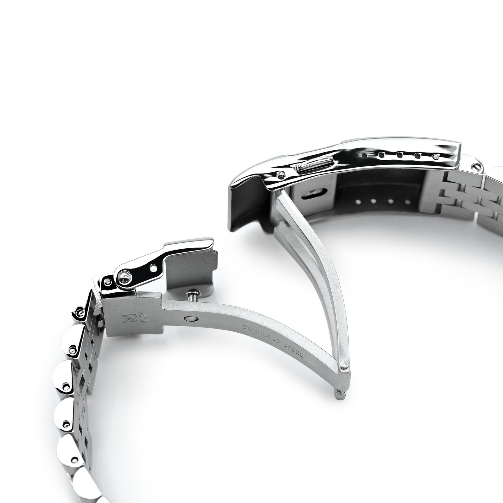 20mm Super-JUB II Uhrenarmband für Orient Mako 40, 316L Edelstahl gebürstet, Baton-Taucherfaltschließe