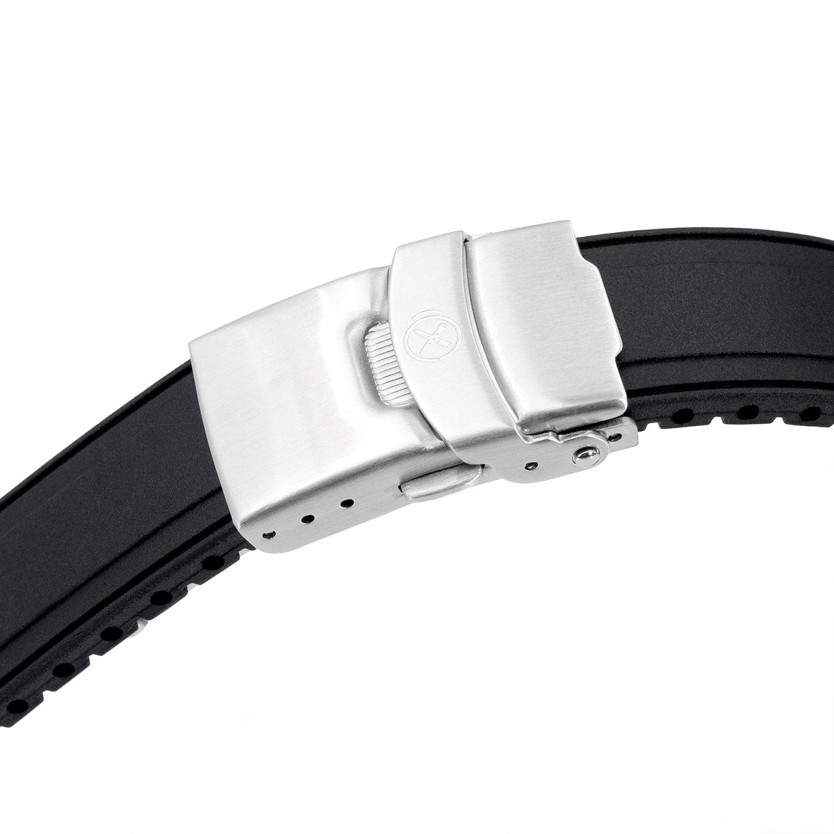 StrapXPro - SX2B Rubber Strap for New Seiko 5 Sports 38mm SRPK29 Series, Black Strapcode watch bands