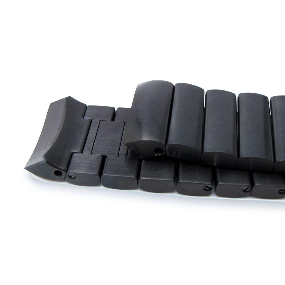 24mm Bandoleer Solid 316L stainless Steel PVD Black Replacement band for Panerai 44mm Strapcode Watch Bands