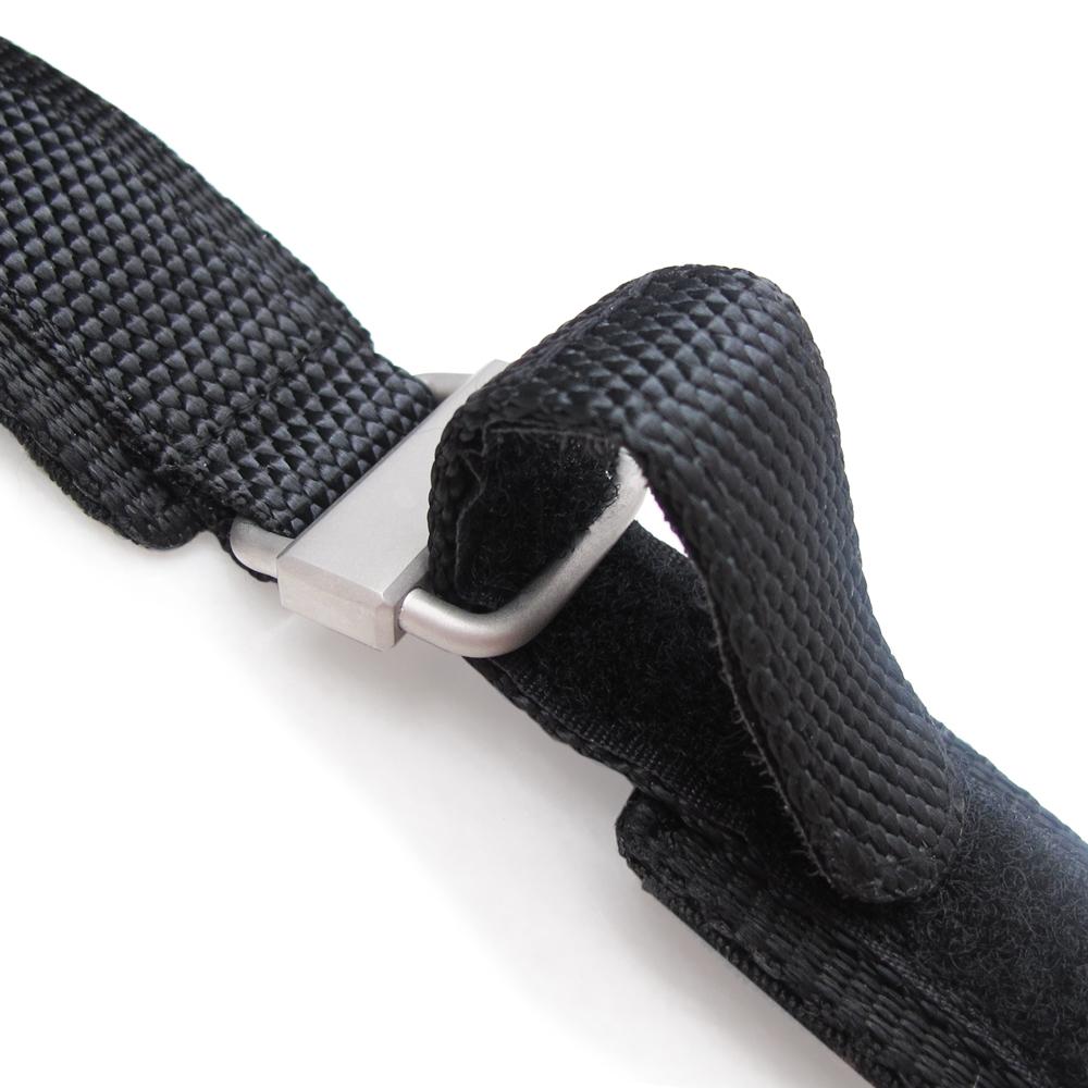 20mm 22mm MiLTAT Honeycomb Black Nylon Velcro Fastener Watch Strap Sandblasted Stainless Buckle XL Strapcode Watch Bands