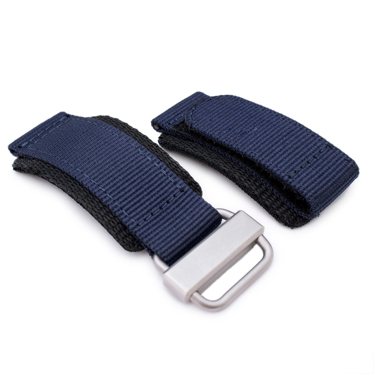 22mm MiLTAT Honeycomb Navy Blue Nylon Velcro Fastener Watch Strap Brushed Stainless Buckle Strapcode Watch Bands