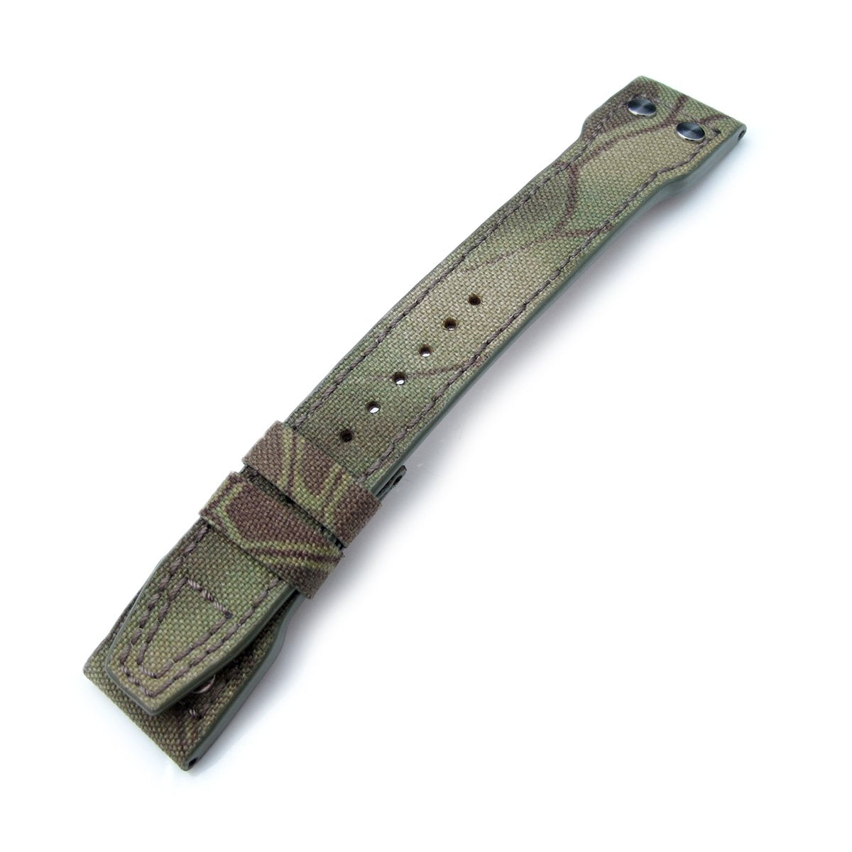 22mm MiLTAT Ninja Turtle Camo Nylon IWC Big Pilot replacement Strap Rivet Lug Strapcode Watch Bands