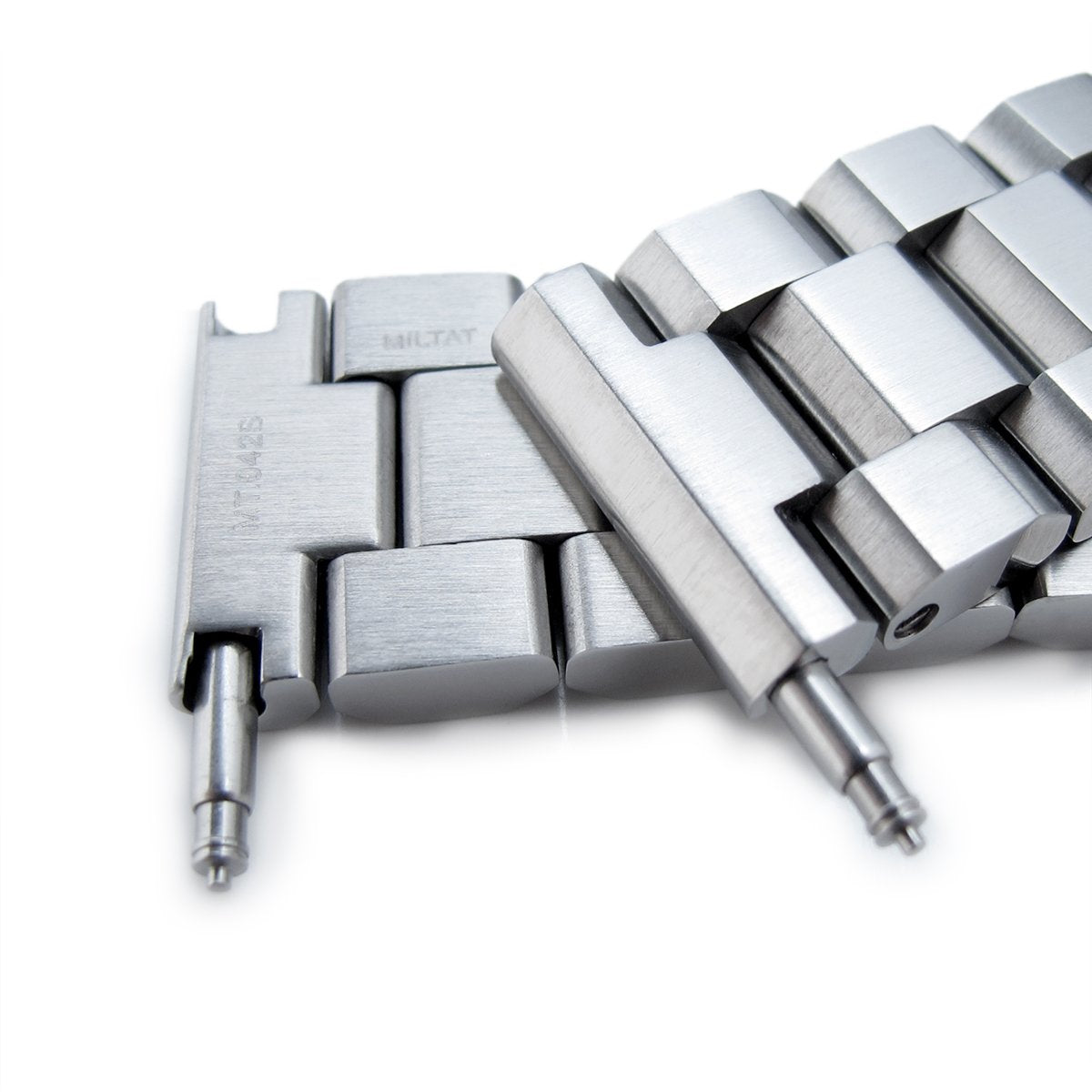 20mm Hexad 316L Stainless Steel Watch Band Straight Lug Wetsuit Ratchet Buckle Brushed Strapcode Watch Bands