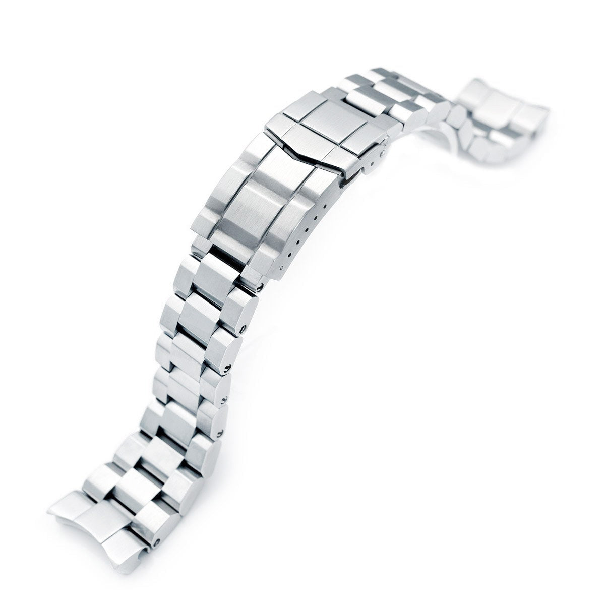 22mm Hexad Watch Band for Seiko King Samurai SRPE33, 316L Stainless Steel Brushed SUB Clasp Strapcode Watch Bands