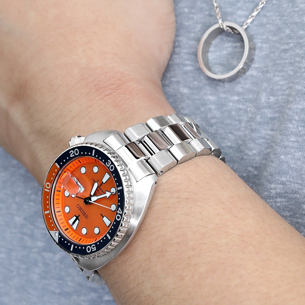 Seiko Prospex SRPC95K1 Divers Watch Limited Edition Orange New Turtle 200m Strapcode Watch Bands