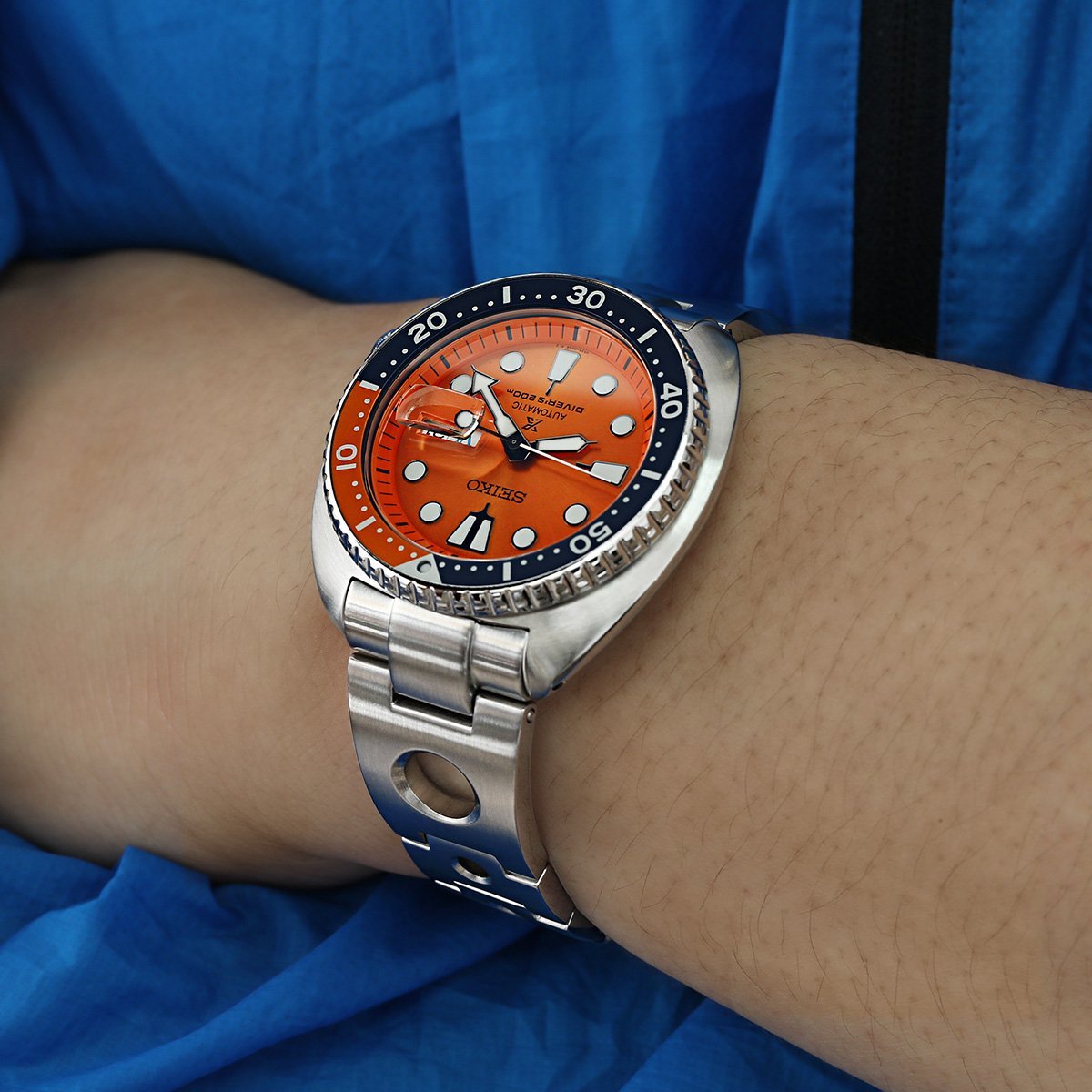 Seiko Prospex SRPC95K1 Divers Watch Limited Edition Orange New Turtle 200m Strapcode Watch Bands