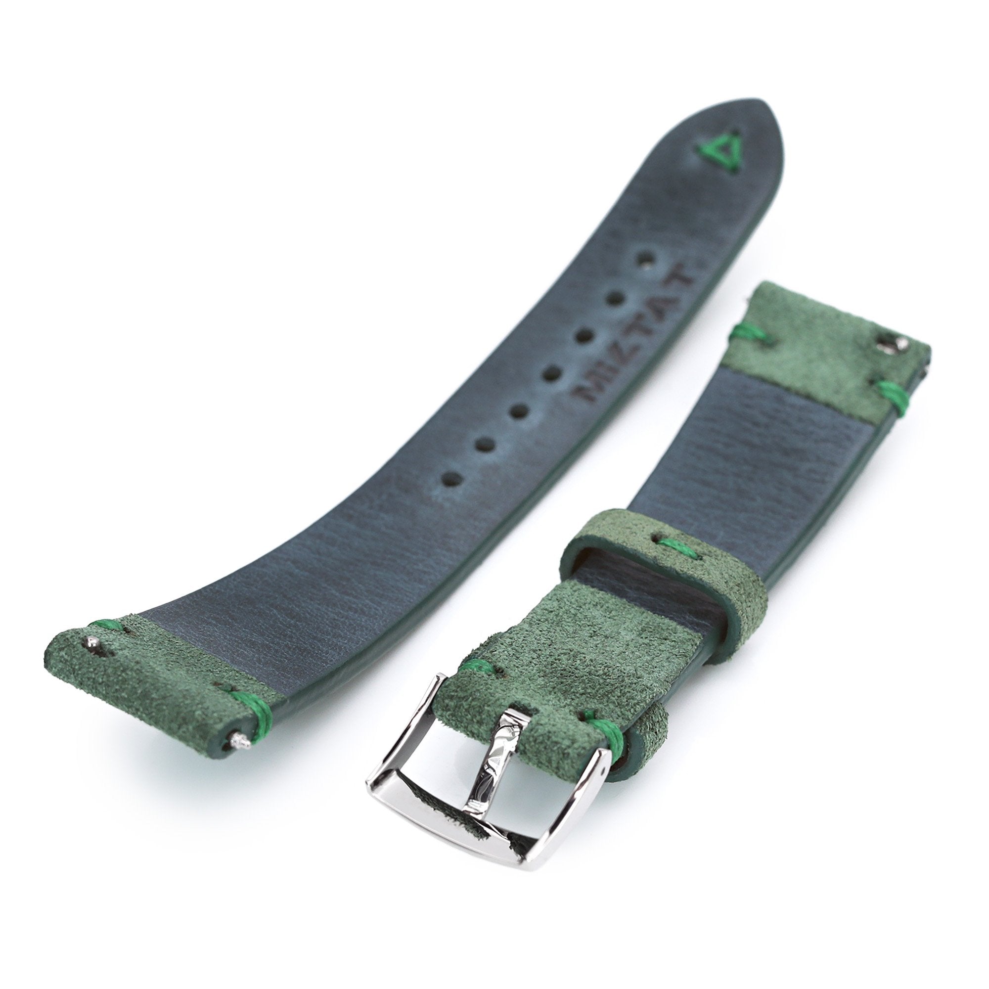 20mm Emerald Green Quick Release Italian Suede Leather Watch Strap Green St. Strapcode Watch Bands