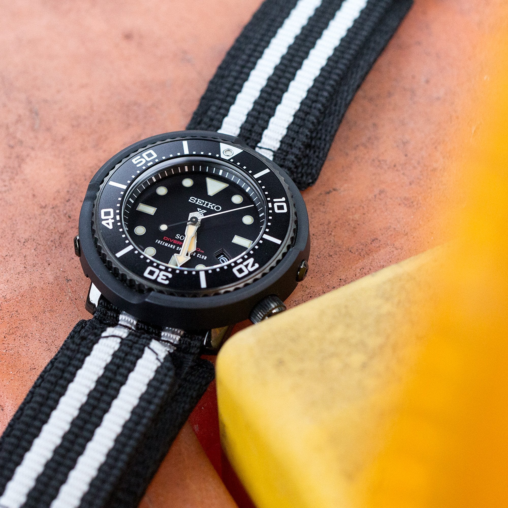 Seiko Solar Prospex Scuba Diver SBDN029 "FREEMANS SPORTING CLUB" limited models Strapcode Watch Bands