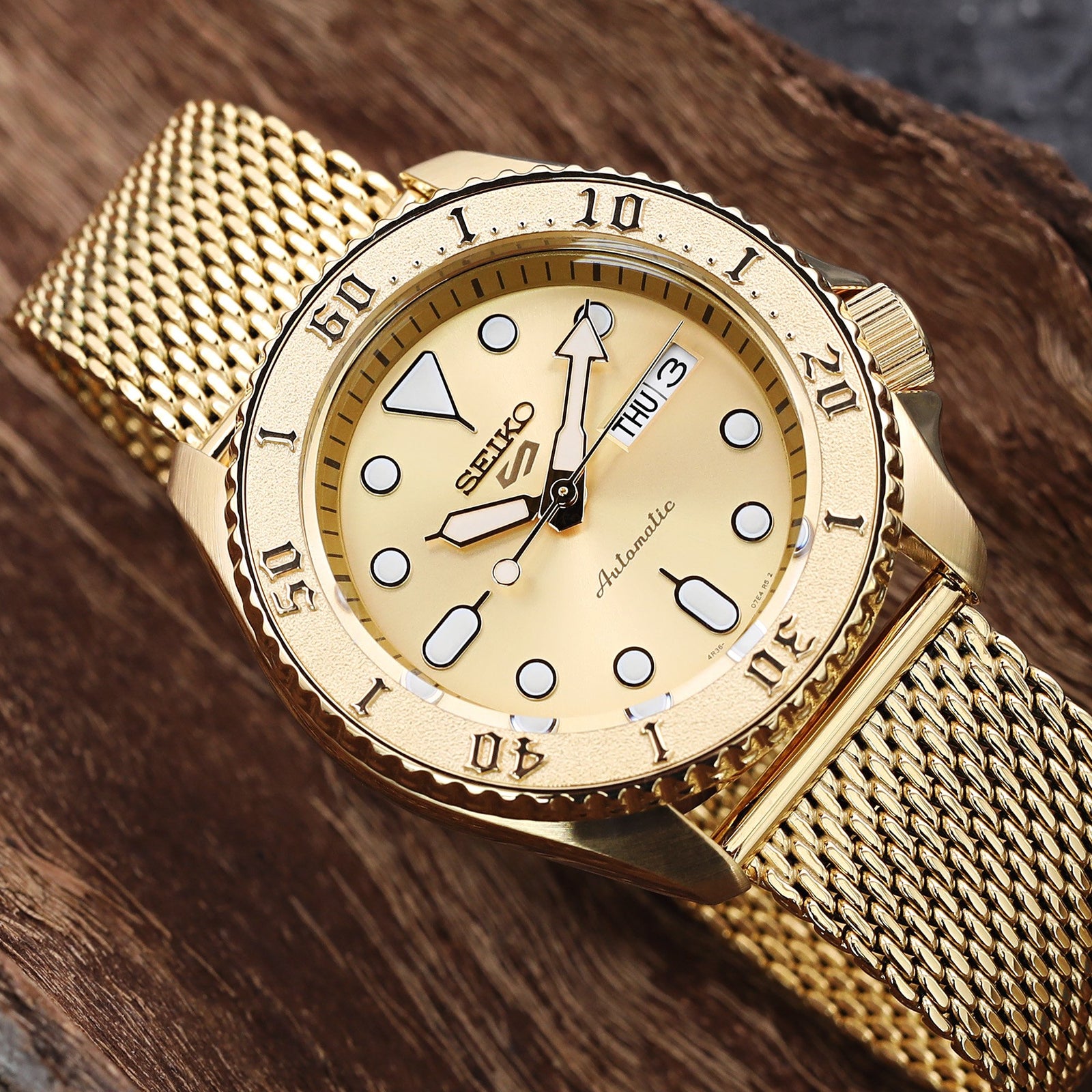 20mm 22mm Tapered Milanese Wire Mesh Band Polished IP Gold Strapcode Watch Bands