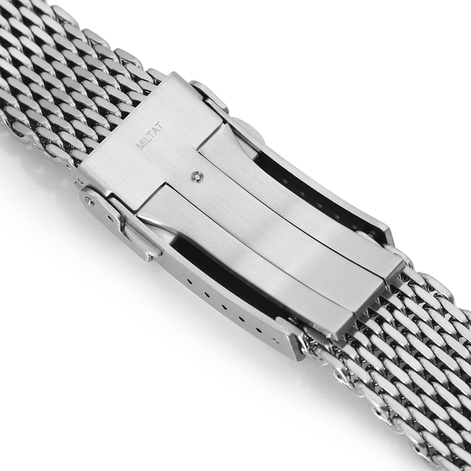 22mm Tapered "SHARK" Mesh Band Stainless Steel Watch Bracelet V-Clasp Brushed Strapcode Watch Bands