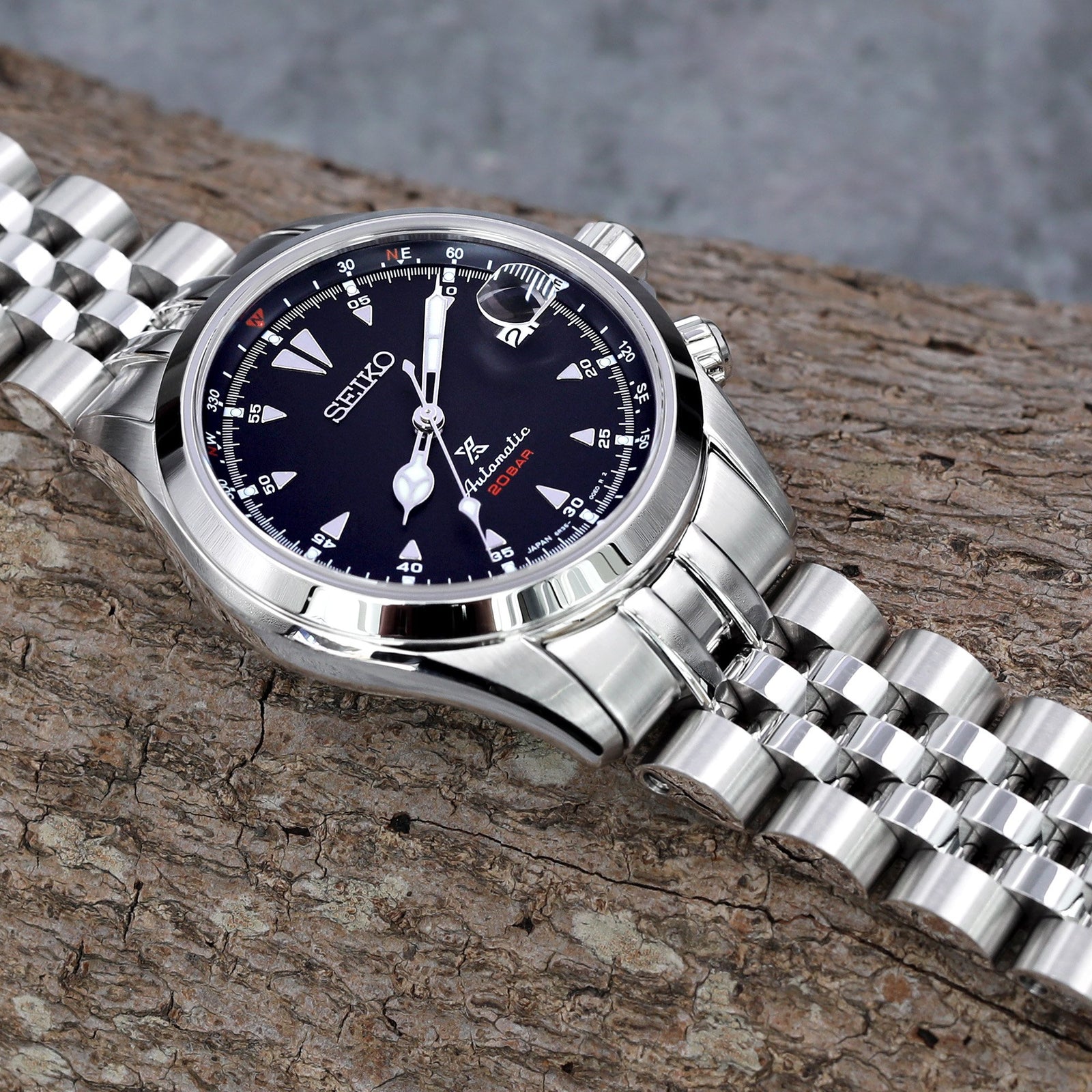 Seiko Black Alpinist SPB117 Automatic Watch Strapcode Watch Bands