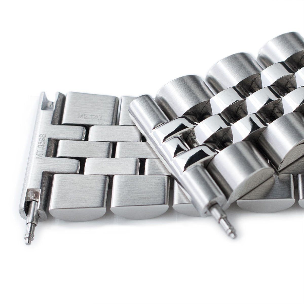 22mm Angus-J Louis 316L Stainless Steel Watch Bracelet Straight End 1.8 Universal Ver. Brushed V-Clasp Strapcode Watch Bands