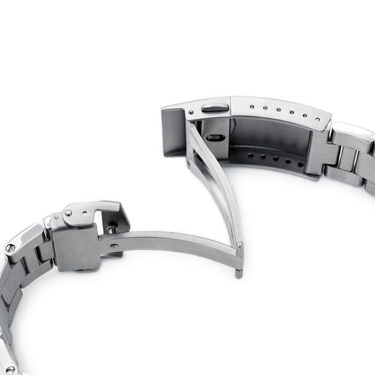 22mm Super-O Boyer 316L Stainless Steel Watch Bracelet for Orient Triton Brushed V-Clasp Strapcode Watch Bands