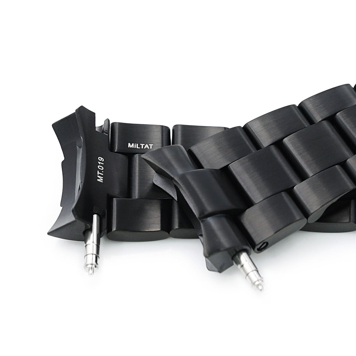 22mm Super-O Boyer 316L Stainless Steel Watch Band for Seiko SKX007, Diamond-like Carbon (DLC Black) V-Clasp Strapcode Watch Bands