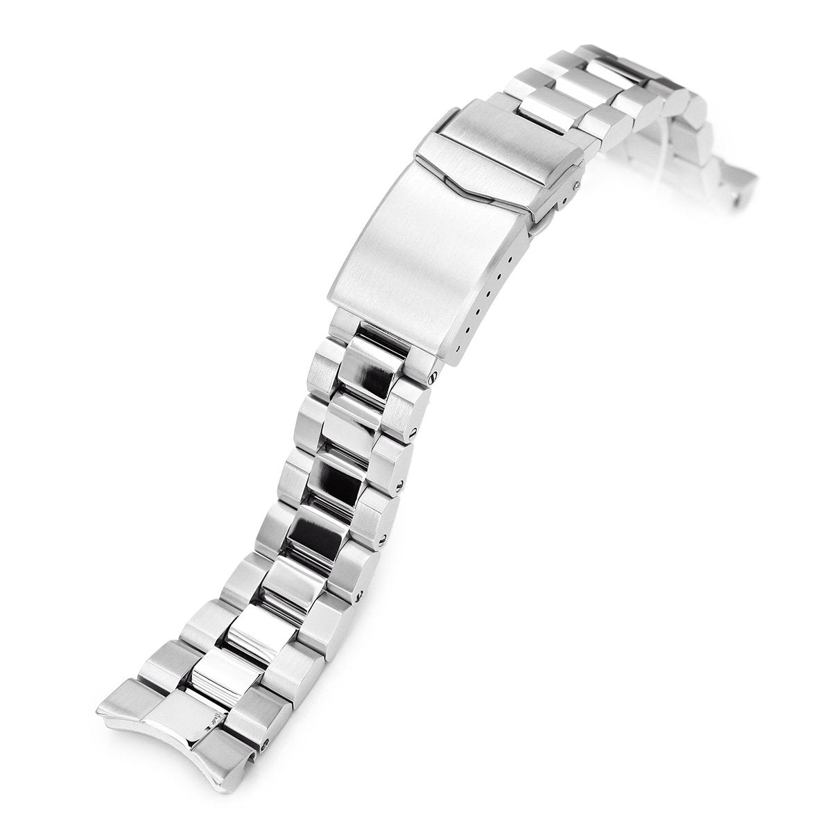 22mm Hexad 316L Stainless Steel Watch Bracelet for Seiko Samurai SRPB51 Brushed and Polished V-Clasp Strapcode Watch Bands