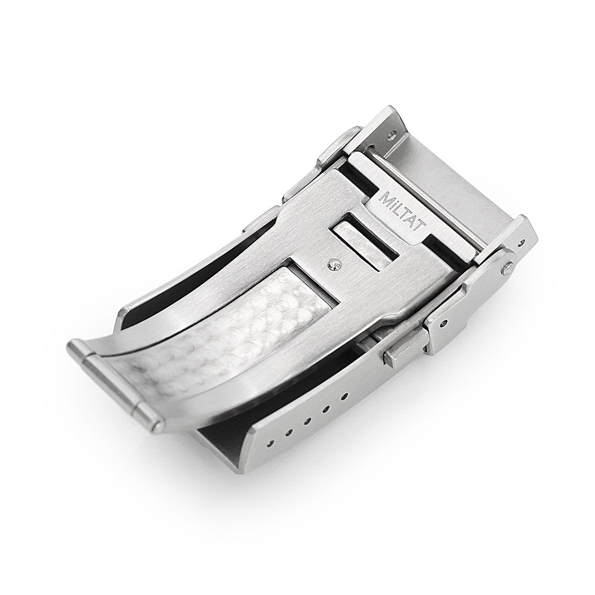 16mm 18mm or 20mm Solid 316L Stainless Steel Double Locks Turning Clasp Button Control Brushed Strapcode Buckles