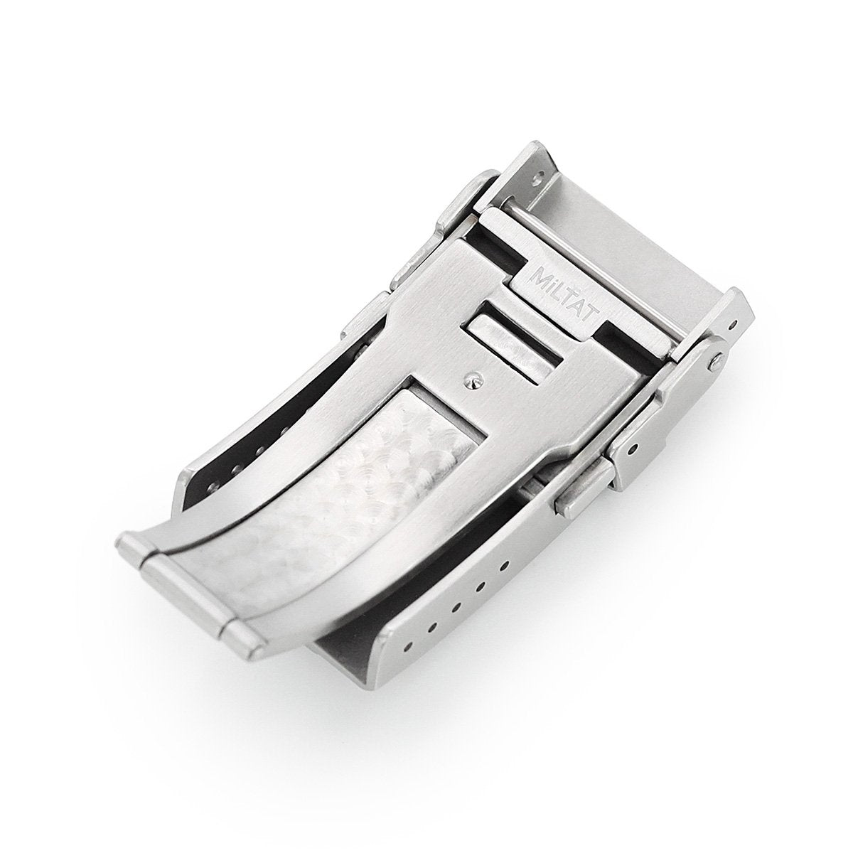 16mm 18mm or 20mm Solid 316L Stainless Steel Double Locks Turning Clasp Button Control Brushed &amp; Polished center Strapcode Buckles