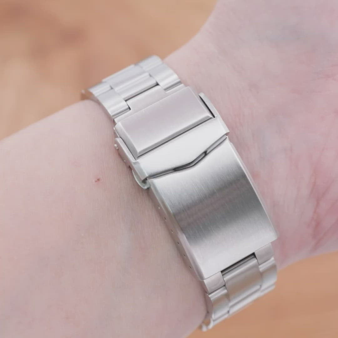 20mm Super-O Boyer Watch Band for Seiko 62MAS Reissue SBDC051 SBDC053 SBDC055, Stainless Steel - Brushed, V Diver Clasp