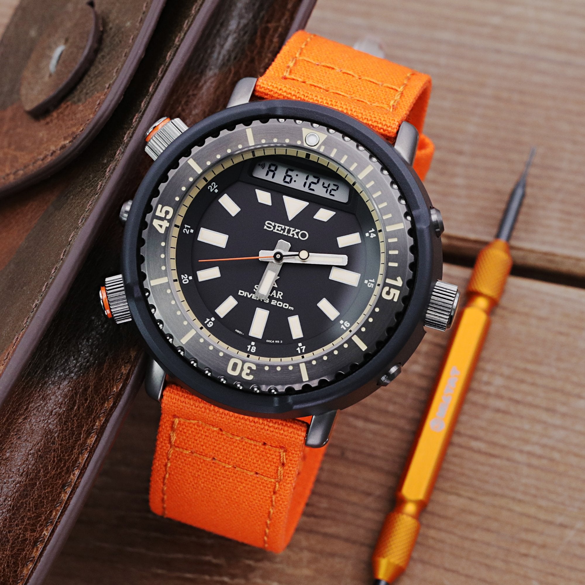 Straight Quick Release Canvas Watch Strap in Orange, 20mm or 22mm Strapcode Watch Bands