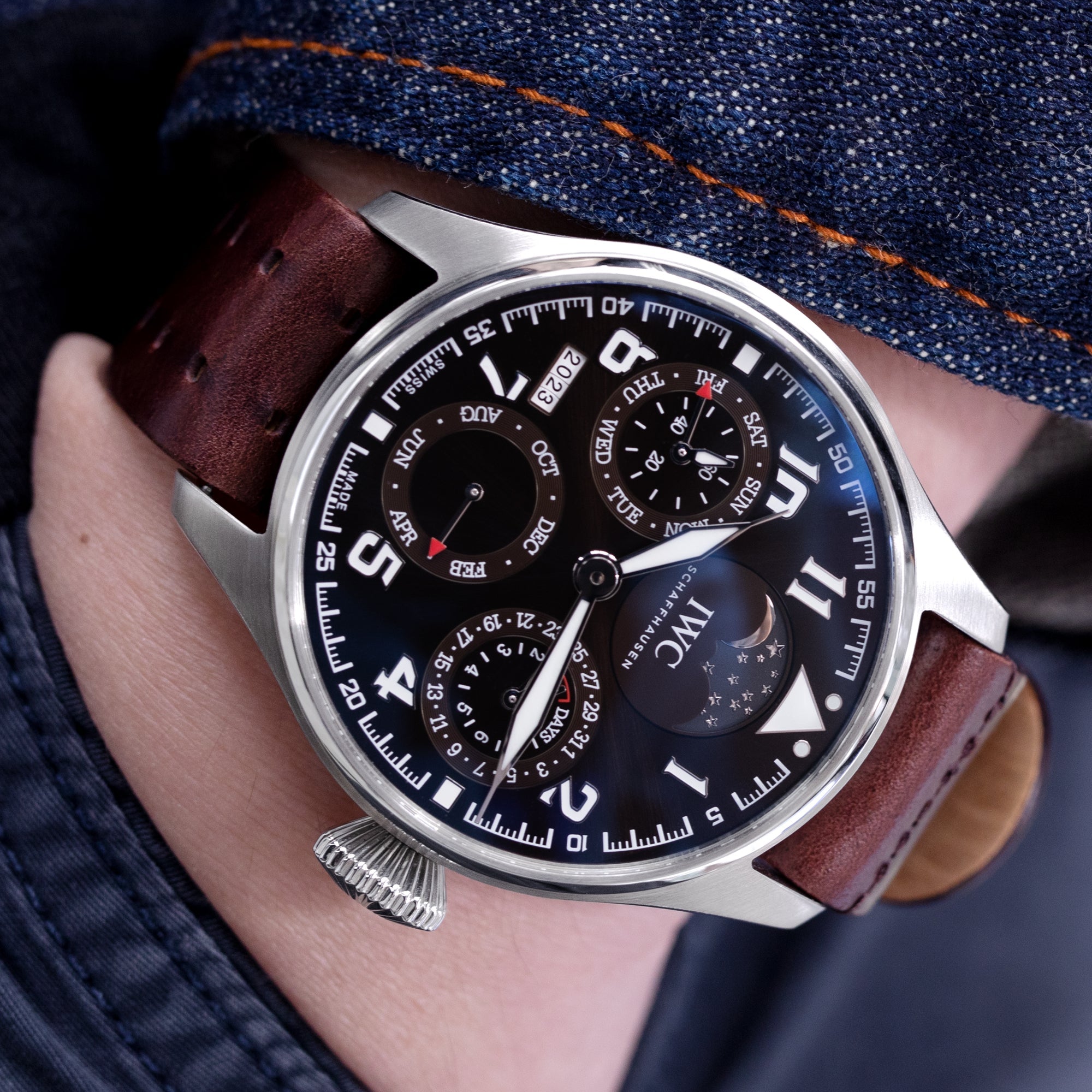 IWC Big Pilot's Watch Perpetual Calendar Antoine de Saint Exupery IW503801 Strapcode Watch Bands