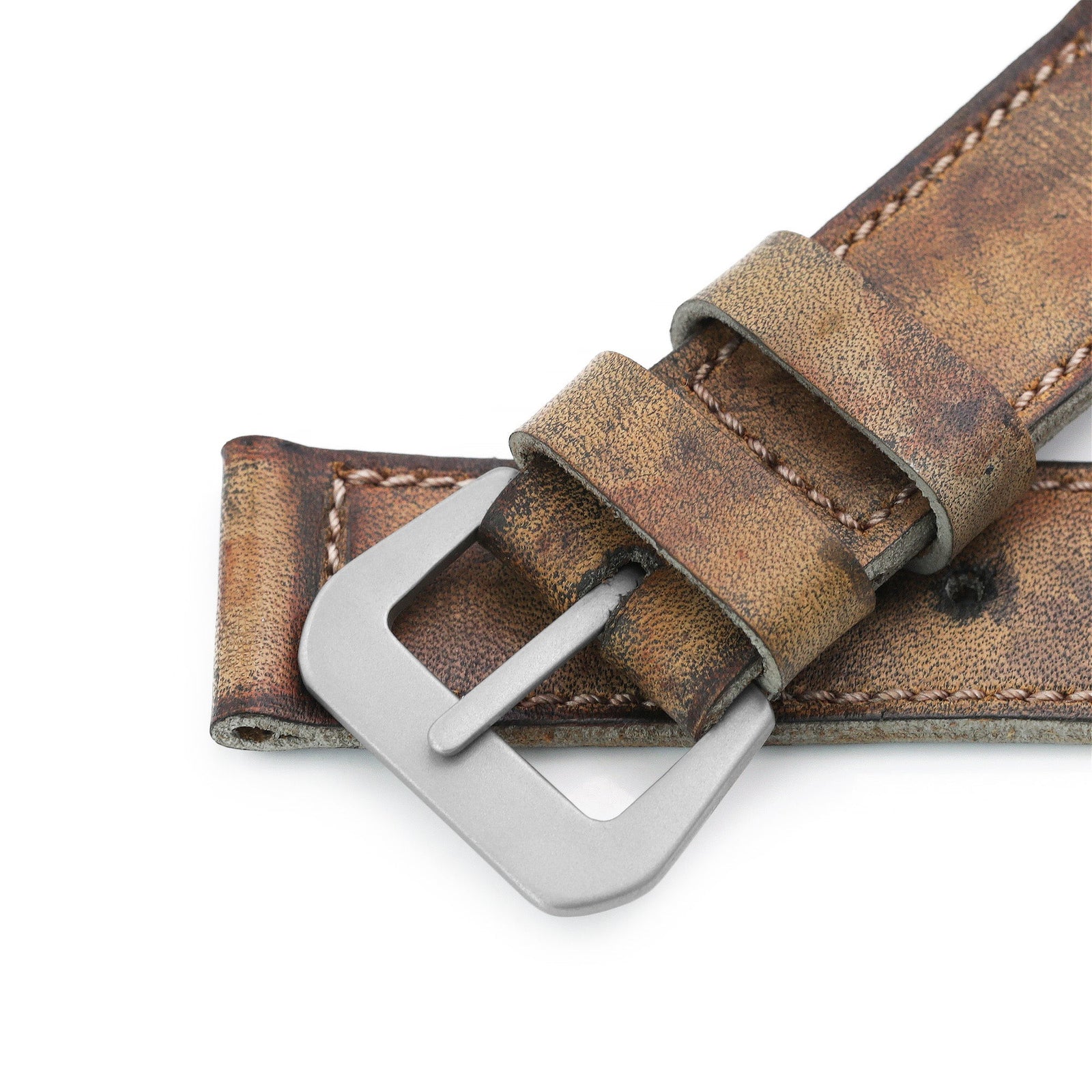 26mm Gunny X MT MISSION IMPOSSIBLE MI project Vintage Brown Leather Watch Strap Strapcode Watch Bands