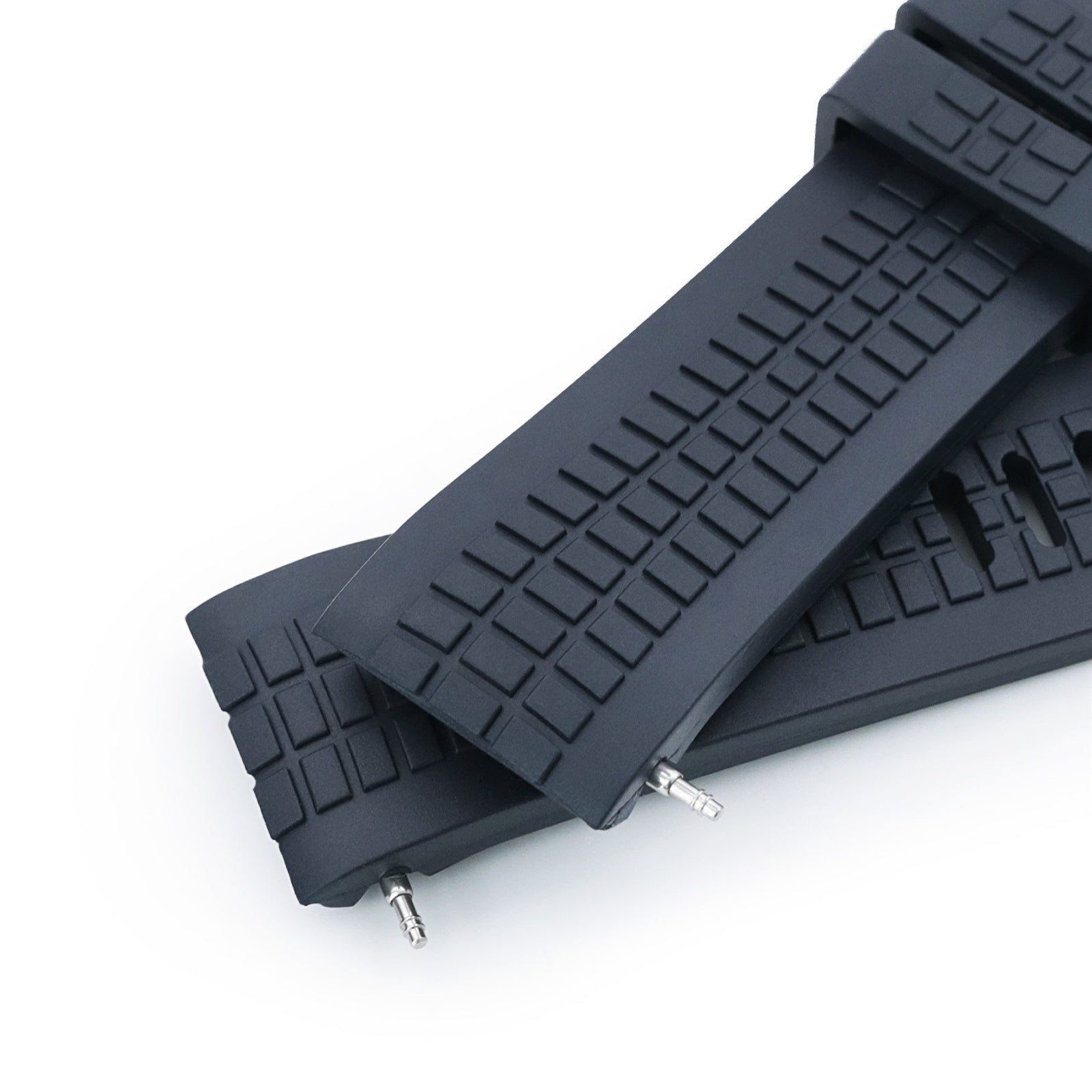 22mm Crafter Blue - CB12 Navy Blue Rubber Curved Lug Watch Strap compatible with Seiko new Turtles SRP777 Strapcode Watch Bands