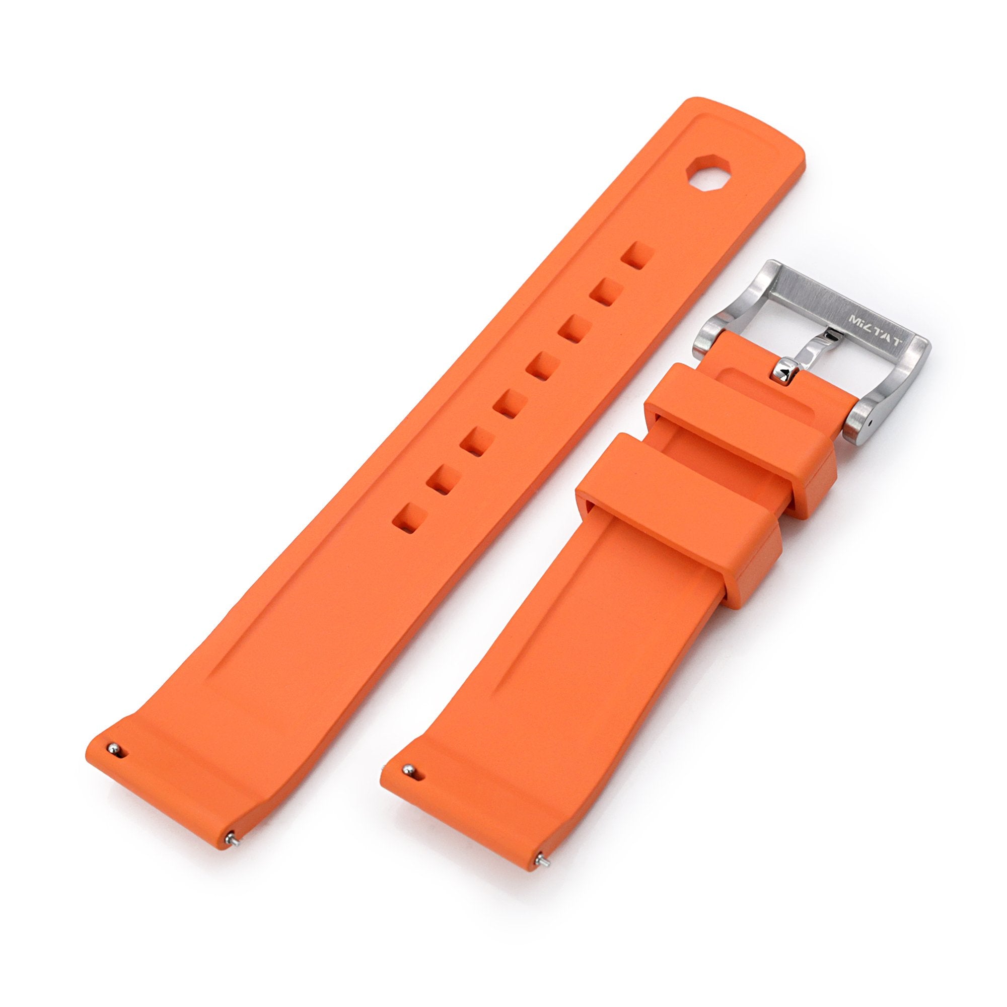 Crisscross Orange FKM Quick Release Rubber Strap, 20mm or 22mm Strapcode Watch Bands