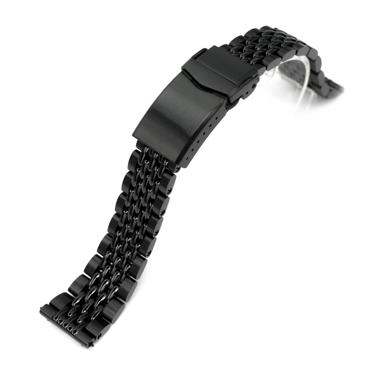 20mm Goma BOR QR Watch Band Straight End, 316L Stainless Steel Diamond-like Carbon (DLC coating) V-Clasp Strapcode Watch Bands