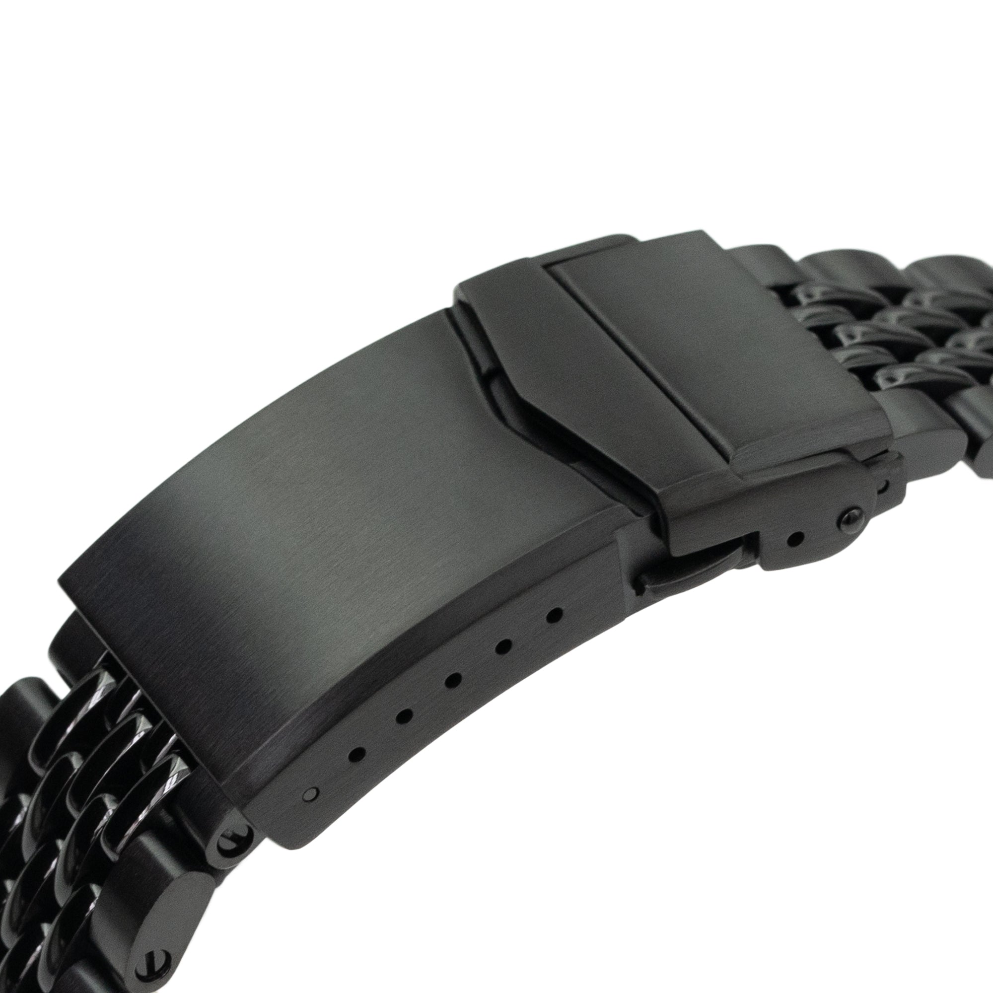 20mm Goma BOR QR Watch Band Straight End, 316L Stainless Steel Diamond-like Carbon (DLC coating) V-Clasp Strapcode Watch Bands