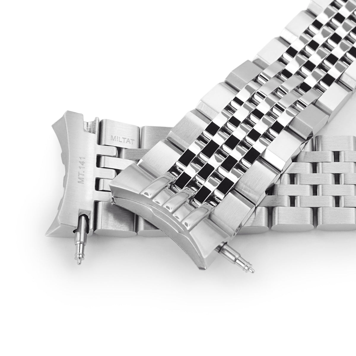 20mm Asteroid Watch Band for Seiko Alpinist SARB017, 316L Stainless Steel Brushed and Polished V-Clasp Strapcode Watch Bands