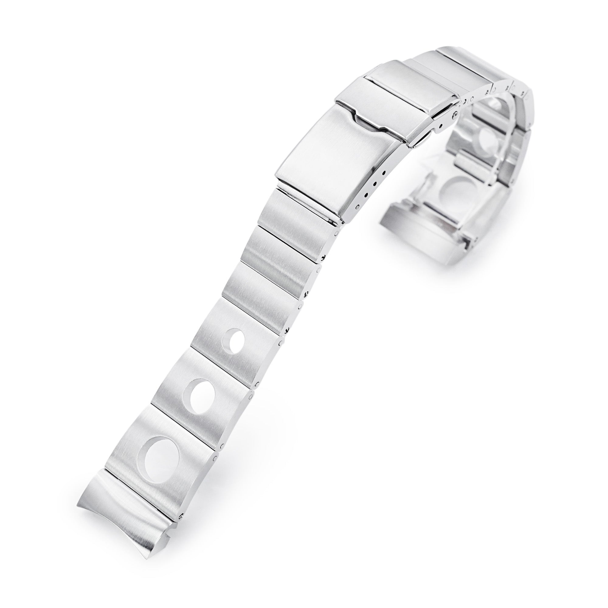 20mm Rollball version II Watch Band for Seiko Alpinist SARB017, 316L Stainless Steel Brushed Baton Diver Clasp Strapcode Watch Bands