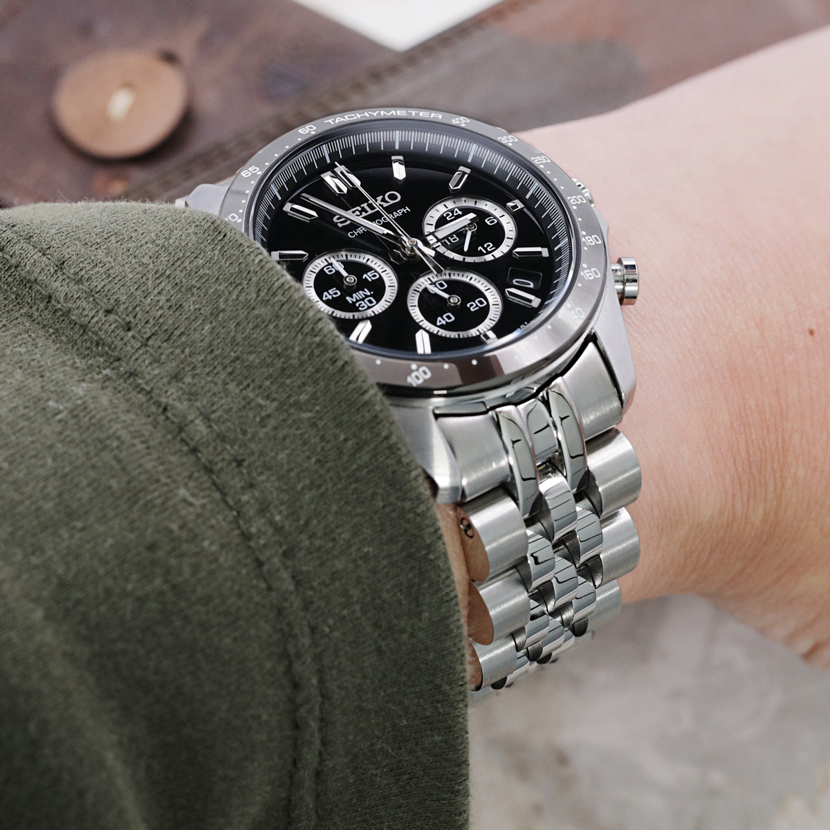 Angus-J Louis 20mm Stainless Steel Bracelet for Seiko Cocktail SSA345 SRPB41 SSA341