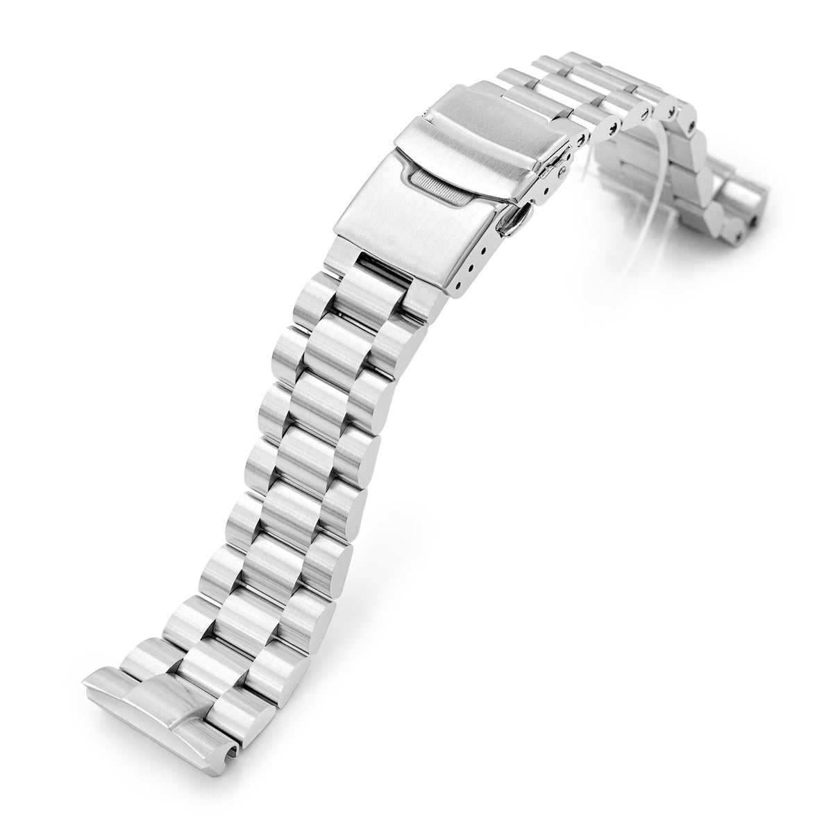 22mm Endmill Watch Band for Seiko New Turtles SRP777 SRP775 SRPA21 (PADI), Stainless Steel - Brushed, Diver Clasp