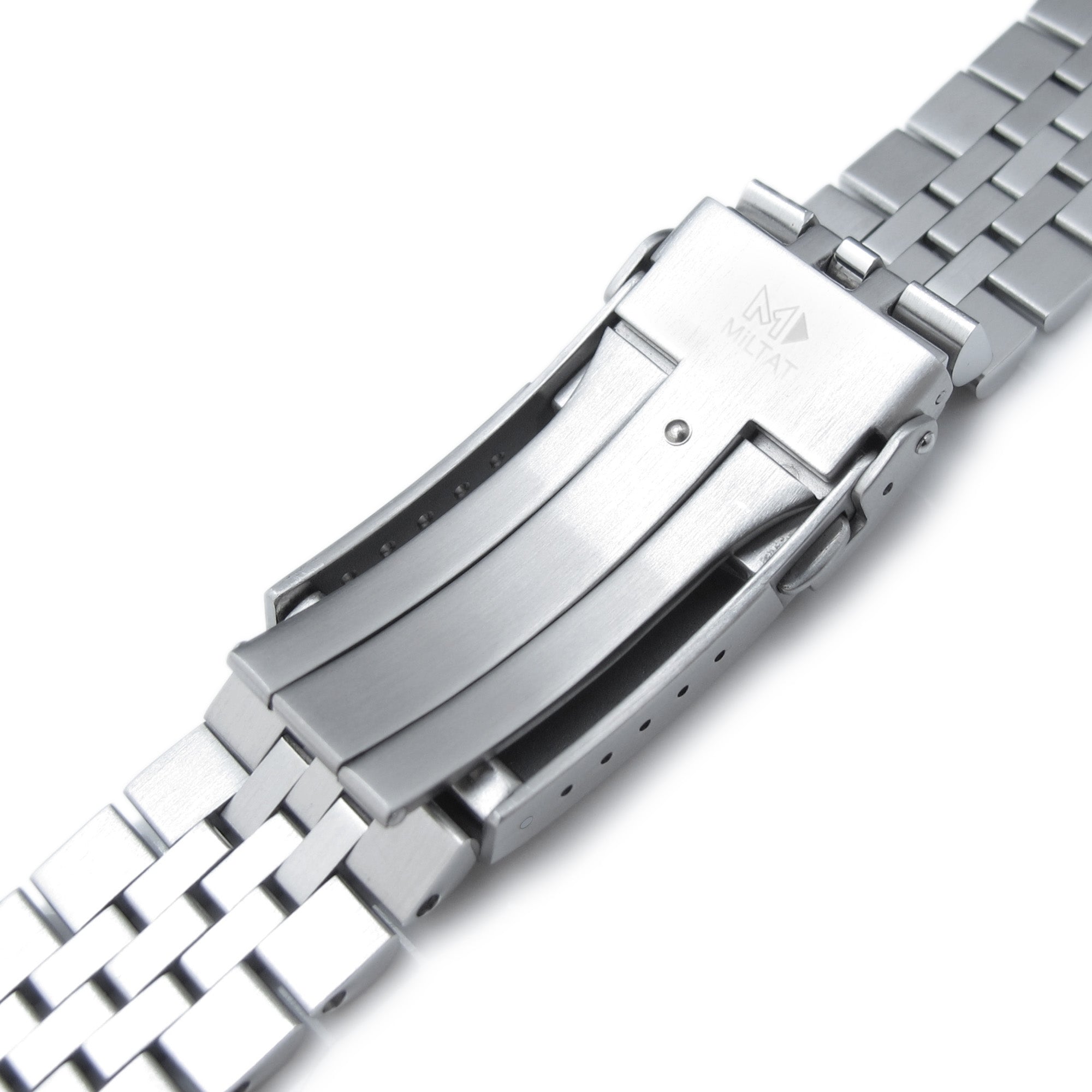 22mm Super-J Louis Watch Band for Seiko GMT SSK001, 316L Stainless Steel Brushed V-Clasp Strapcode Watch Bands