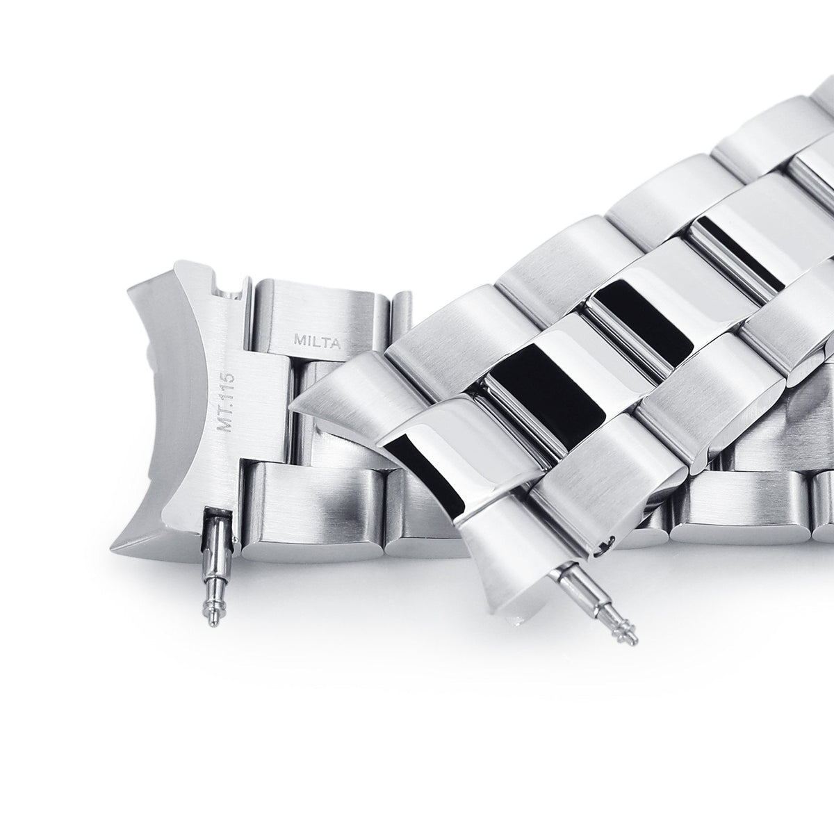 22mm Super-O Boyer Watch Band for Orient Kamasu, 316L Stainless Steel Brushed and Polished V-Clasp Strapcode Watch Bands