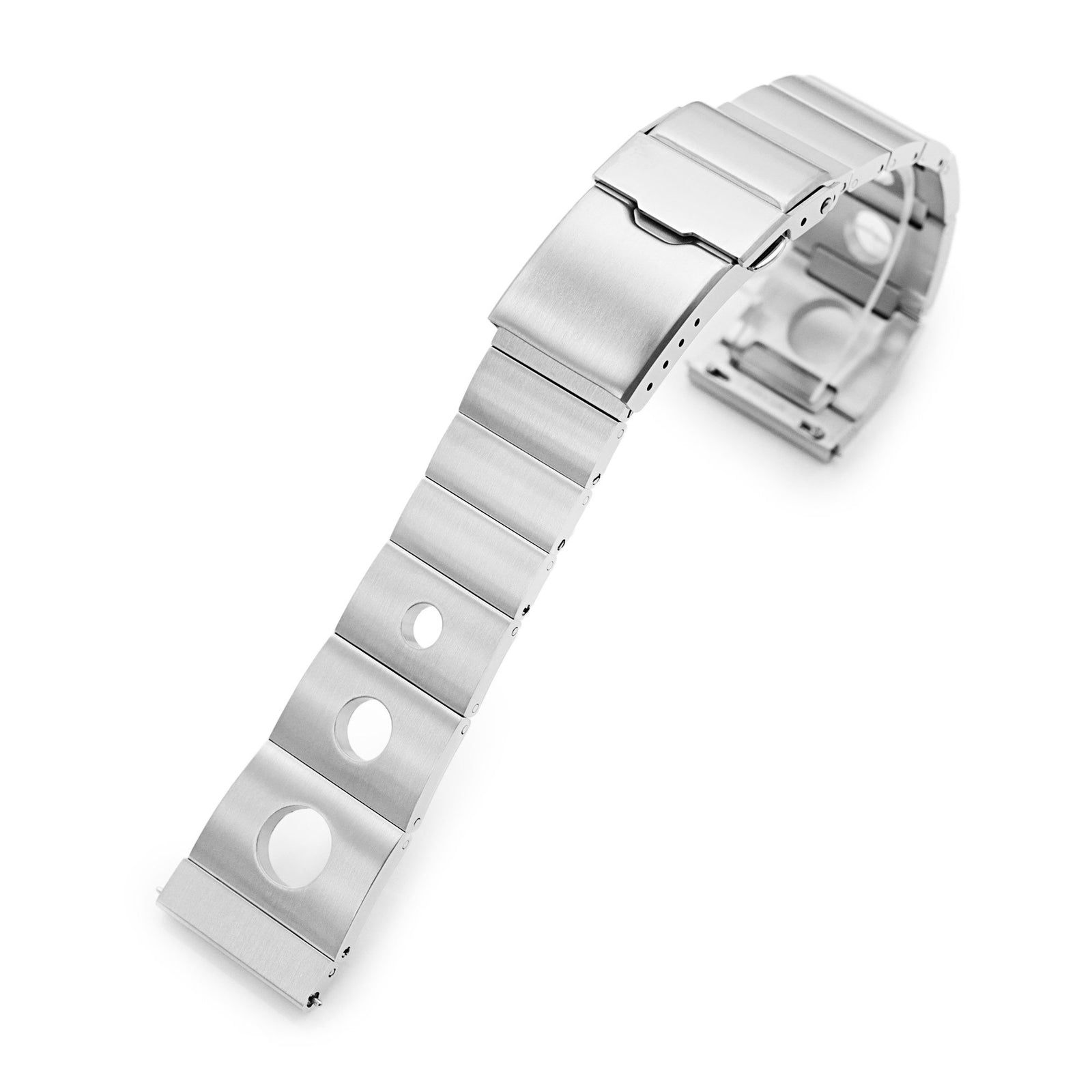 Rollball version II QR Watch Band Straight End Quick Release, 316L Stainless Steel Brushed Baton Diver Clasp Strapcode Watch Bands