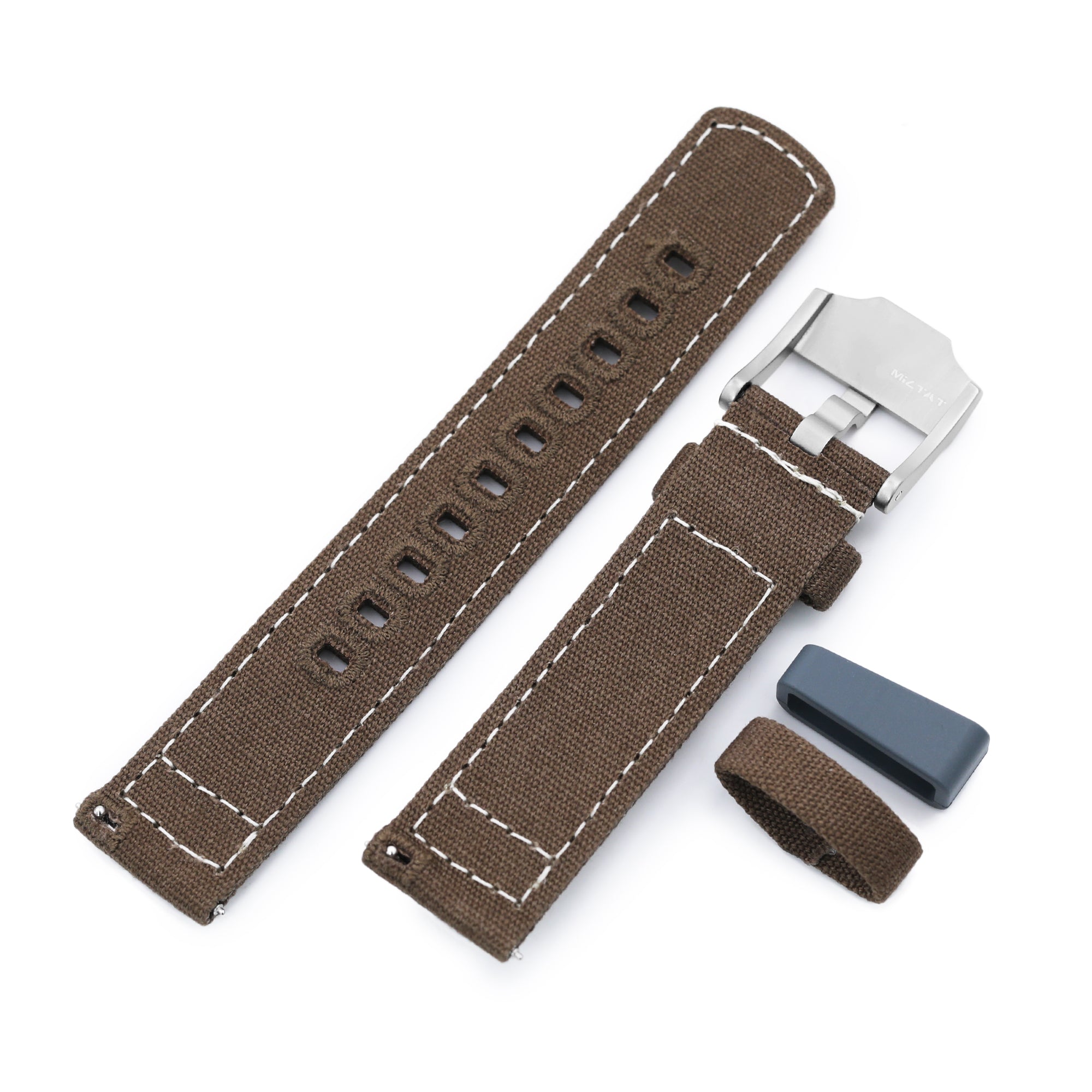 20mm Tan Color Quick Release Canvas Watch Strap Strapcode Watch Bands